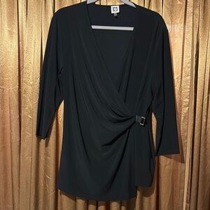 Elegant Black Wrap Top